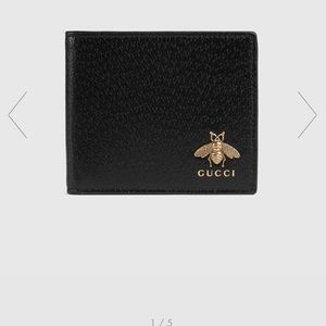 Authentic- Animalier leather wallet “Gucci”with Bee logo like new sold out!